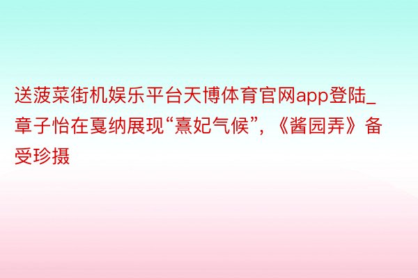 送菠菜街机娱乐平台天博体育官网app登陆_章子怡在戛纳展现“熹妃气候”, 《酱园弄》备受珍摄